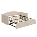 Daybed With Extended Pop Up Trundle, Upholstered Sofa Bed Daybed