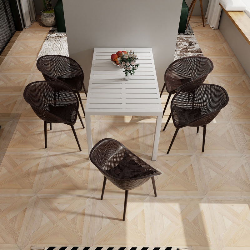 2 Piece Durable Single Chair With Mesh Hollow Out Design