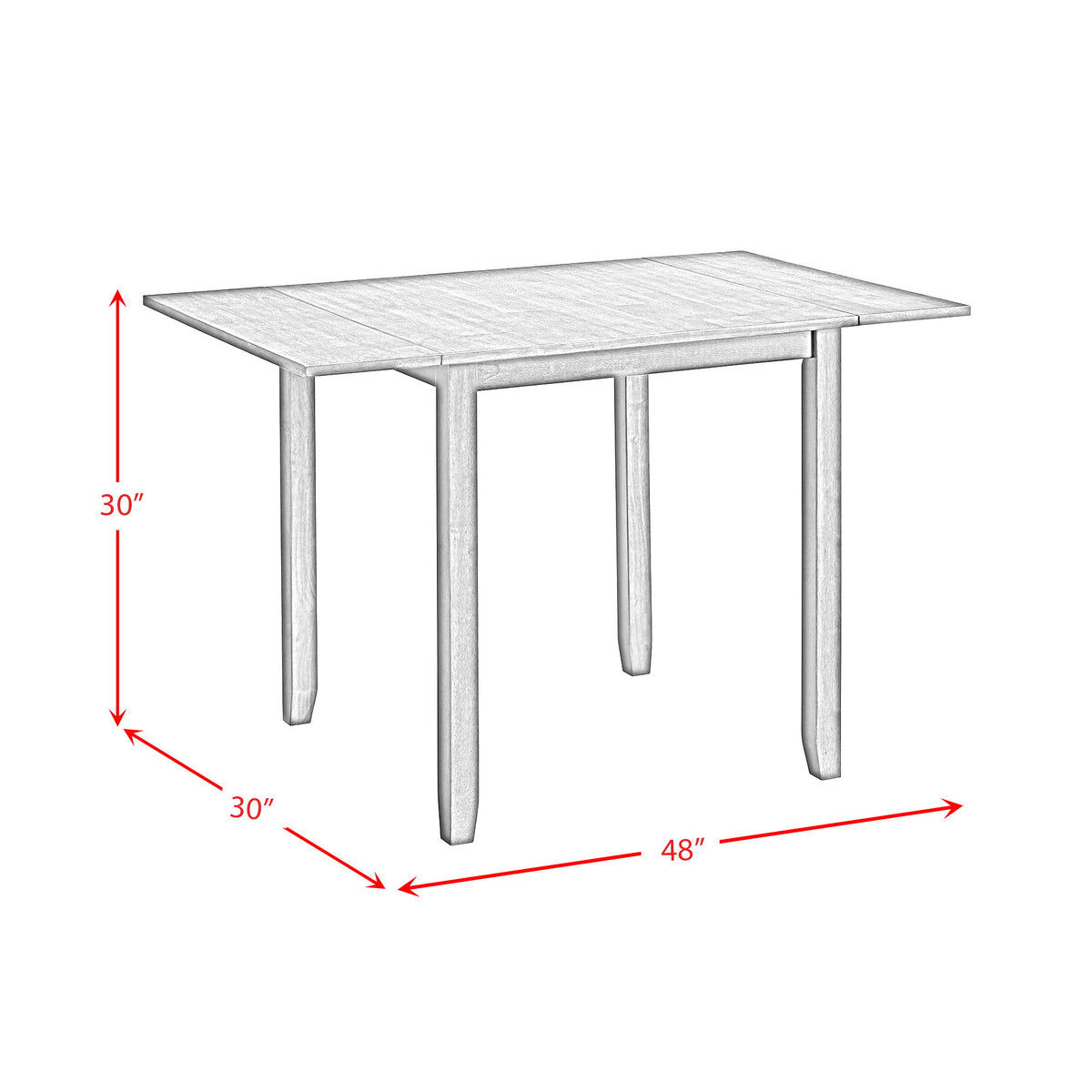 Alex 3 Piece Dining Set With Drop Leaf Table in Espresso by Elements International, view 8
