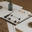 Modern Industrial Style Expandable Dining Table With U Shaped Legs - Antique Gray White