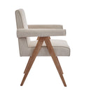 Contemporary Poppy Fabric Dining Armchair With Rubberwood Legs