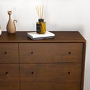 Caroline - Mid-Century Modern Solid Wood Dresser - Brown