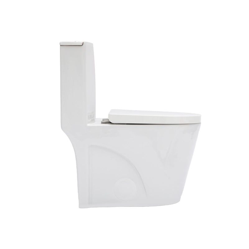1 Piece Toilet For Bathroom, Dual Flush 1.24 / 1.6 Gpf, Soft Closing Seat - White