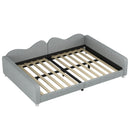 Upholstered Daybed, Sherpa Fabric Sofabed With Cloud-Shaped Backrest