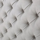 Queen Size Headboard With Button Tufting - Light Gray
