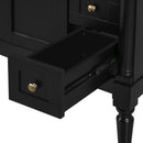 Bathroom Vanity With Ceramic Sink, 2 Doors 3 Drawers, Soft Close Design