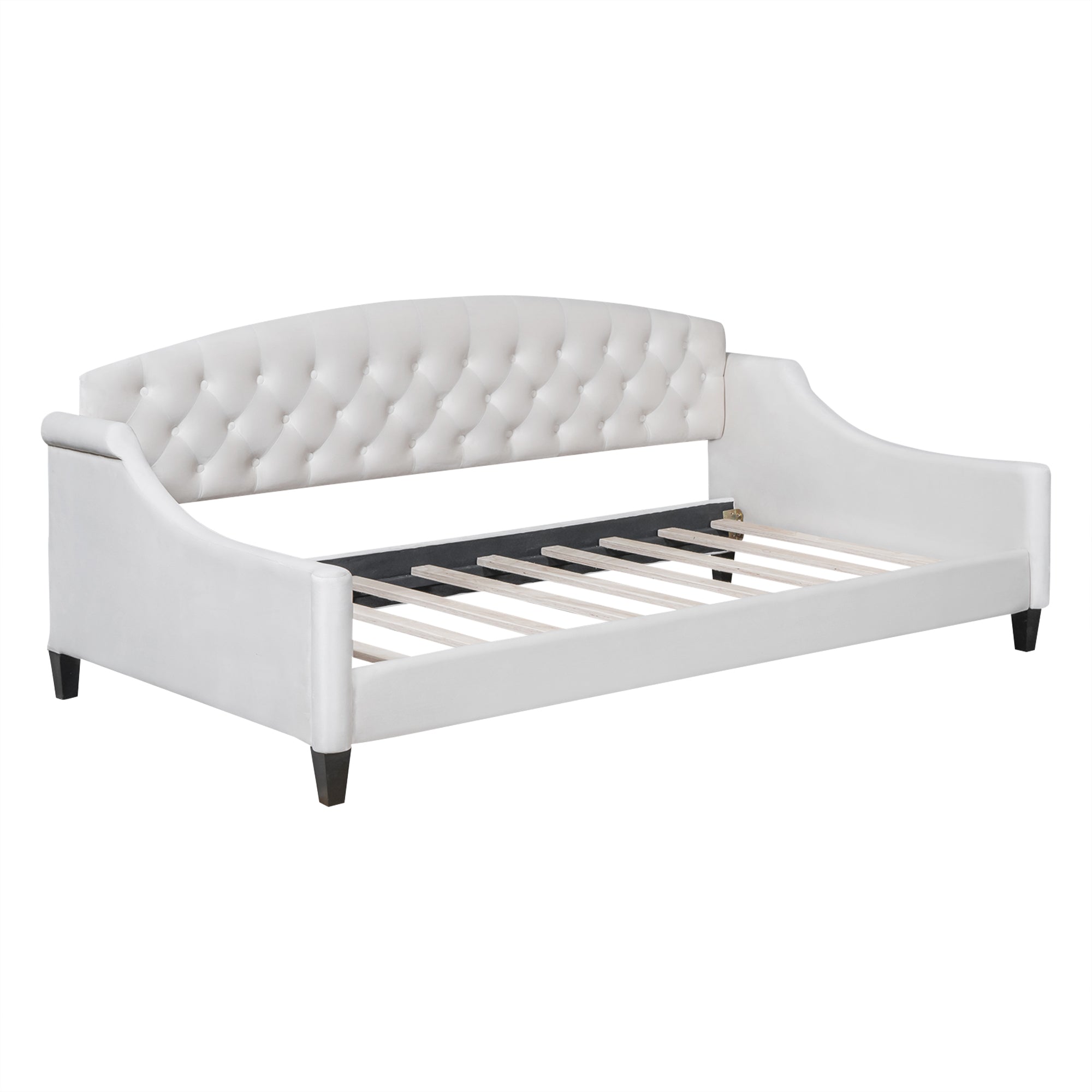 Modern Luxury Tufted Button Daybed,Twin,Beige - Atlantic Fine Furniture Melbourne FL