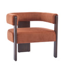 Modern Upholstered Accent Arm Chair With Barrel Back Design
