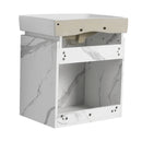 Wall Mounted Bathroom Vanity With Ceramic Sink And Storage Cabinet