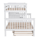 Bunk Bed With Twin Size Trundle, Storage And Guard Rail For Bedroom