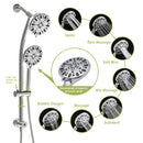 Multi Function Dual Shower Head Shower System With 4.7" Rain Showerhead, 7 Function Hand Shower, Adjustable Slide Bar