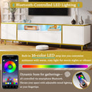 TV Stand For TVs Up To 80", Entertainment Center With 2 Shelves And LED Lights