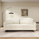Modern Corduroy Loveseat Sofa With 4 Pillows