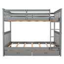 Bunk Bed With Ladders And 2 Storage Drawers