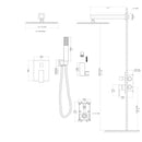 Dual Shower Head System With 12" Wall Mounted Square Rain Shower And Rough In Valve