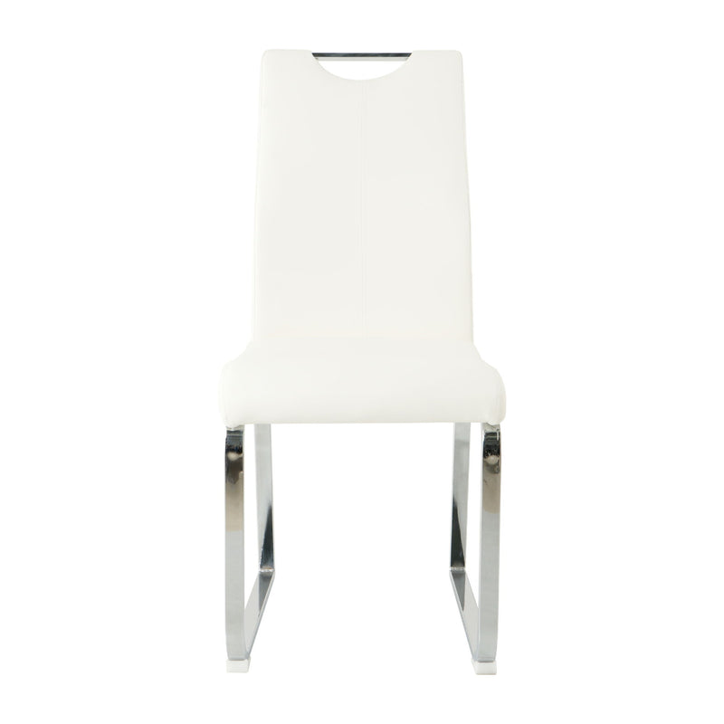 Modern Upholstered Dining Chair Electroplated Metal Legs (Set of 2)