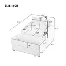 Single Sofa Couch With Storage Space, Movable Ottoman, USB Ports, Cup Holders, Phone Holder