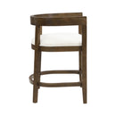 Modern Rubberwood Counter Stool Set With Upholstered Seats