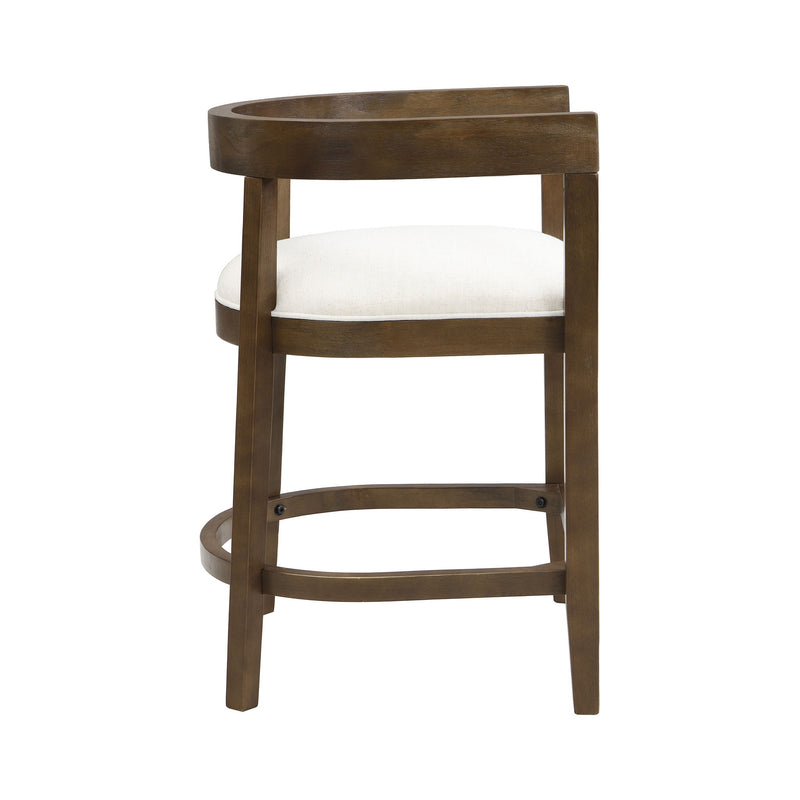 Modern Rubberwood Counter Stool Set With Upholstered Seats
