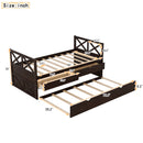 Multi-Functional Daybed with Drawers and Trundle, Espresso