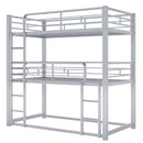 Triple Bunk Bed With Sturdy Construction And Space Saving Design