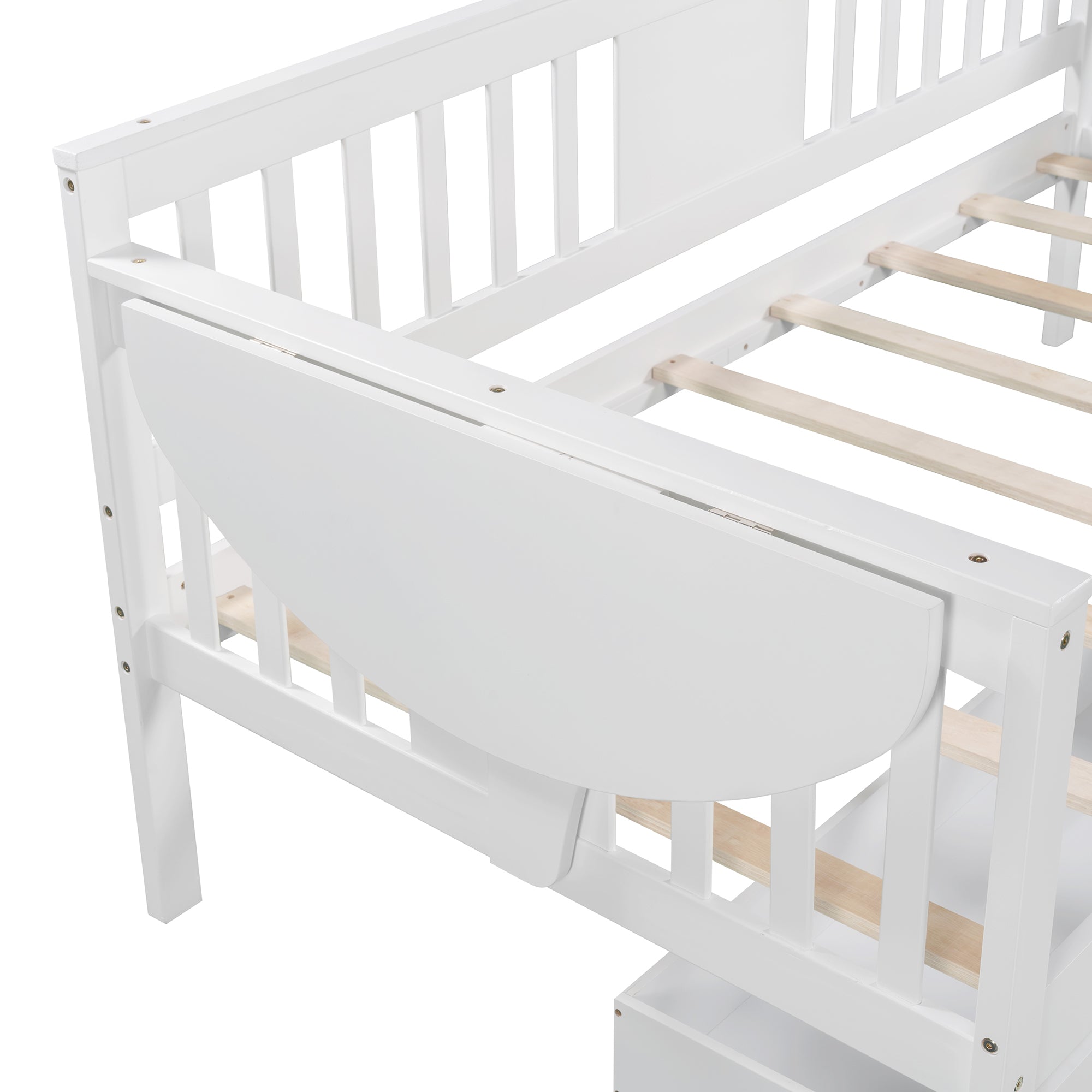 Twin size Daybed with Two Drawers, Wood Slat Support, White - Atlantic Fine Furniture Melbourne FL