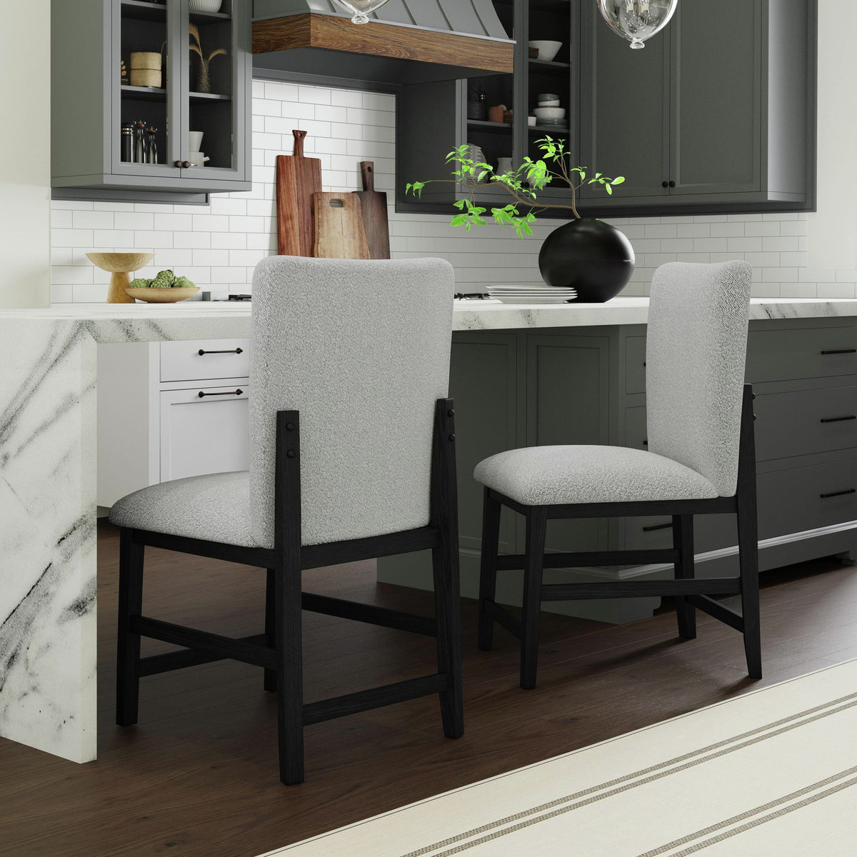 Portland Square Back Counter Stool (Set of 2) in Black / Gray by Elements International, view 5