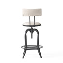 Industrial Modern Upholstered Adjustable Height Swivel Barstool - Beige