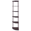 Bonwick - Wood 5-Shelf Corner Bookshelf - Cappuccino