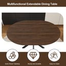 Round Dining Table With Extendable Blades, X Base