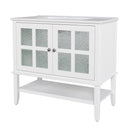 Bathroom Vanity With Ceramic Sink, Adjustable & Open Shelf