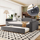 Upholstered Daybed With Storage Armrests, Trundle And Latest Integrated Bluetooth Audio System