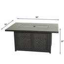 Aluminum Rectangle Fire Table With Fire Glass And Cover - Antique Bronze