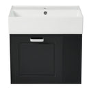 Modern Wall Mounted Bathroom Vanity With Sink, Soft Close Drawer, Adjustable Shelf, Toilet Paper Holder