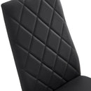 Modern 5 Piece Dining Table Set With Glass Top And Chairs - Black