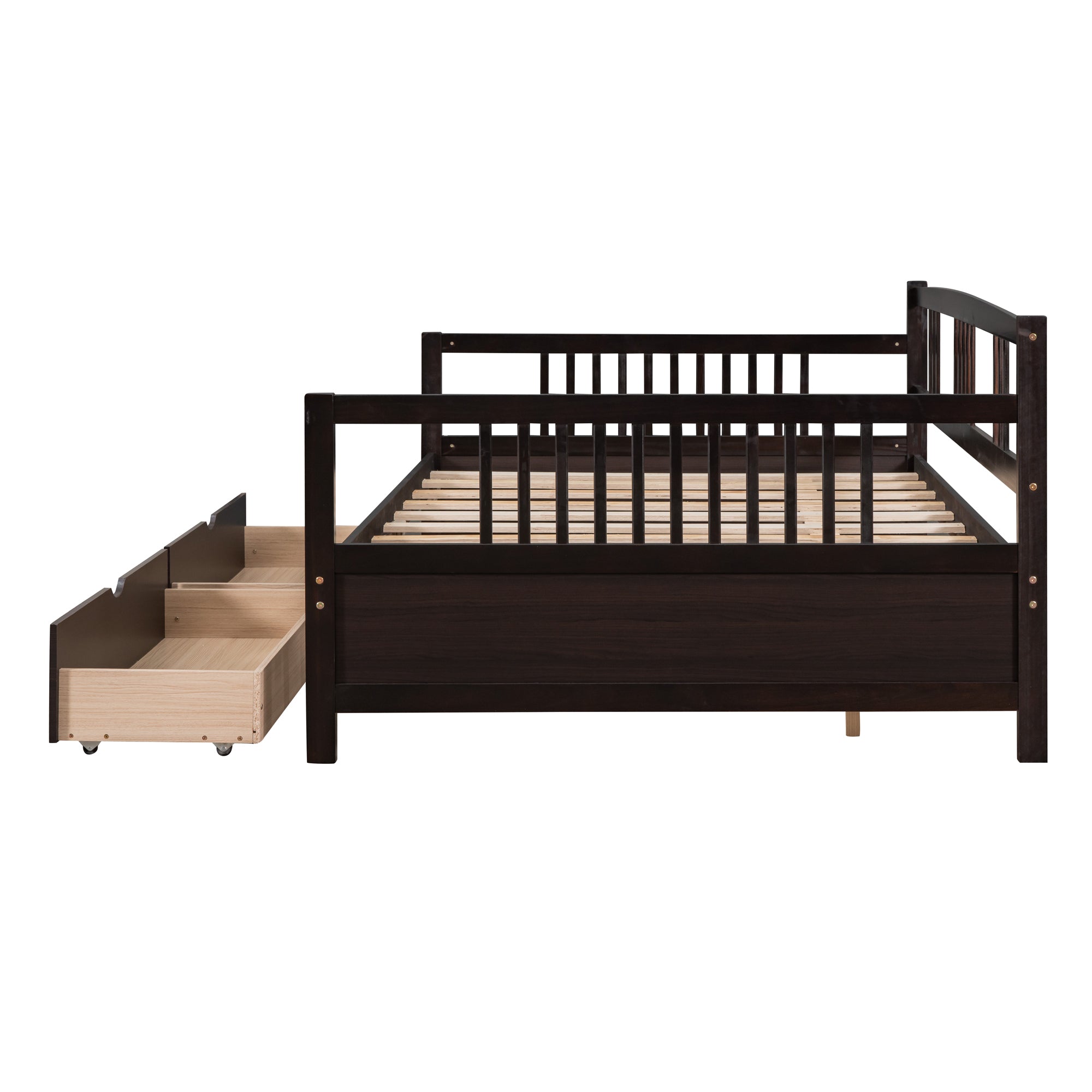 Full Size Daybed Wood Bed with Two Drawers,Espresso(OLD  SKU:LP000058AAP)