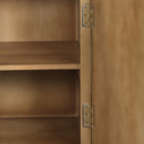 Boho Handcrafted Mango Wood Storage Cabinet With Iron Legs - Sandblasted Oak