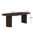 Modern Rustic Oval Dining Table Double Pedestal - Espresso