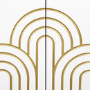 Modern Fluted Sideboard Buffet With Storage, Curve Element, 4 Doors With Adjustable Shelves