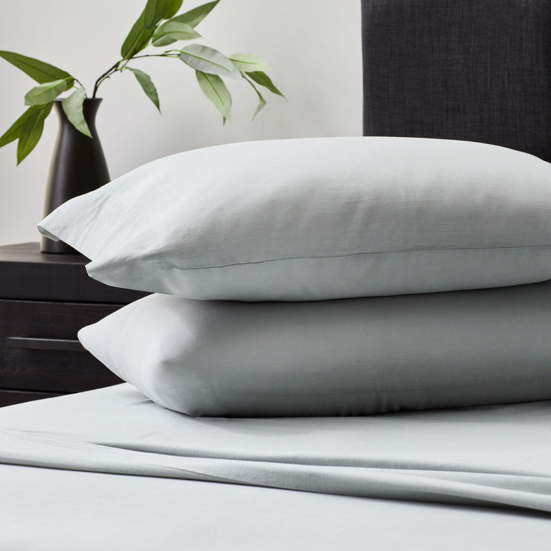 Linen-Weave Cotton - Queen Sheet Set - Fog