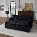 Modern Comfy Deep Seat Modular Sectional Sofa Cloud Couch With Ottoman