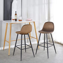 Velvet Barstool With Back (Set of 2)