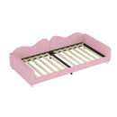 Upholstered Daybed, Sherpa Fabric Sofabed With Cloud-Shaped Backrest