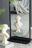 Full Length Standing Mirror, 360° Swivel Floor Mirror For Bedroom - Black