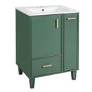 Bathroom Vanity With Sink, Deep Drawer, Door Shelf, 2 Tier Basket