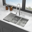 Modern Double Bowl Undermount Kitchen Sink 50 / 50 Design Stainless Steel