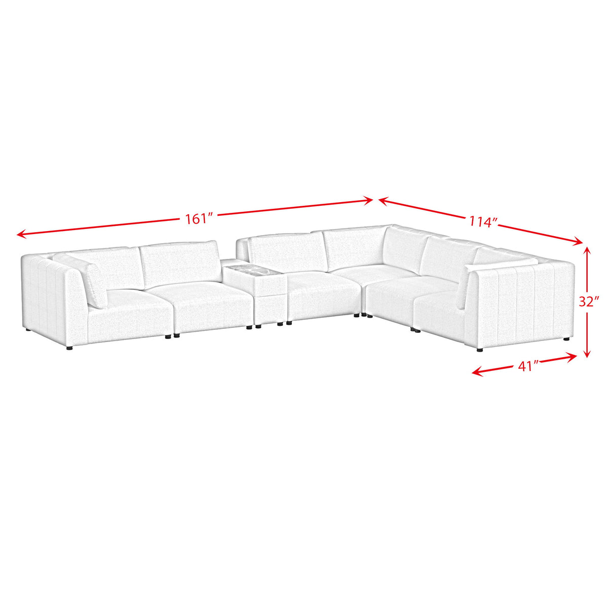 Zandara Modular Set Sectional in Beige by Elements International, view 11
