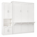 Murphy Bed With Side Cabinet Storage Shelf, Folding Wall Bed With Desk Combo