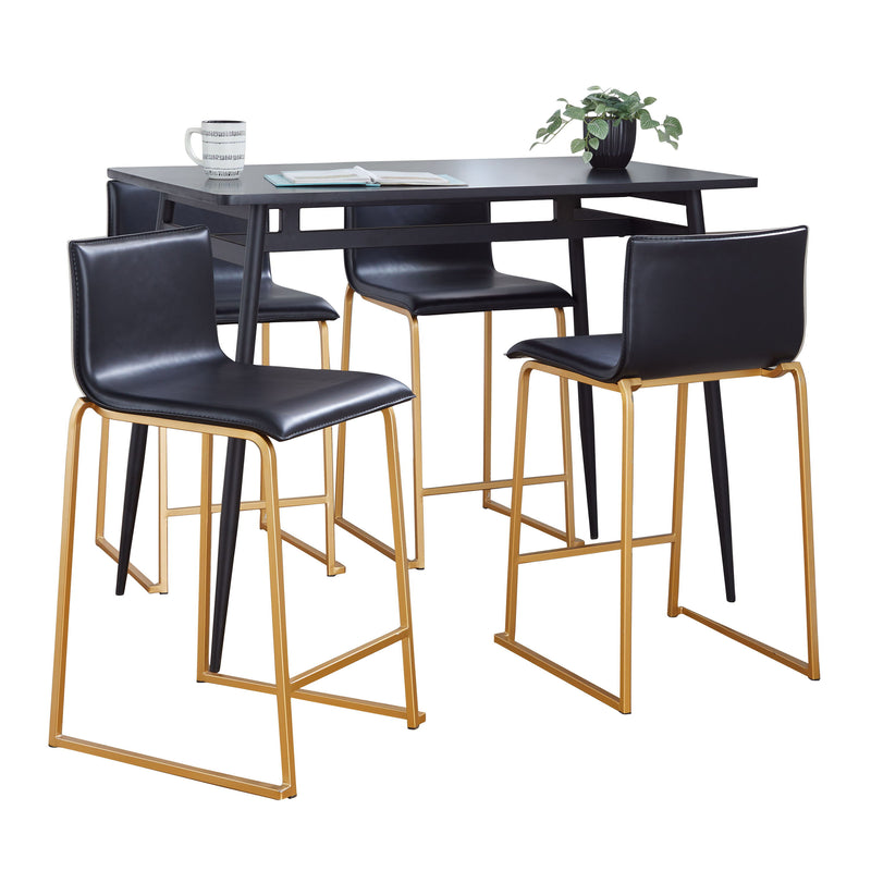 Marcel Mara - 5 Piece Upholsted Contemporary Counter Height Dining Set