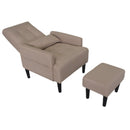 Living Room Sofa Single Chair And Ottoman, Modern Multi-Function Fabric Living Room Sofa Lounge Chair Bed And Stool. Soft Leisure Single Chair Adjustable Into 5 Angles With Sofa Bed